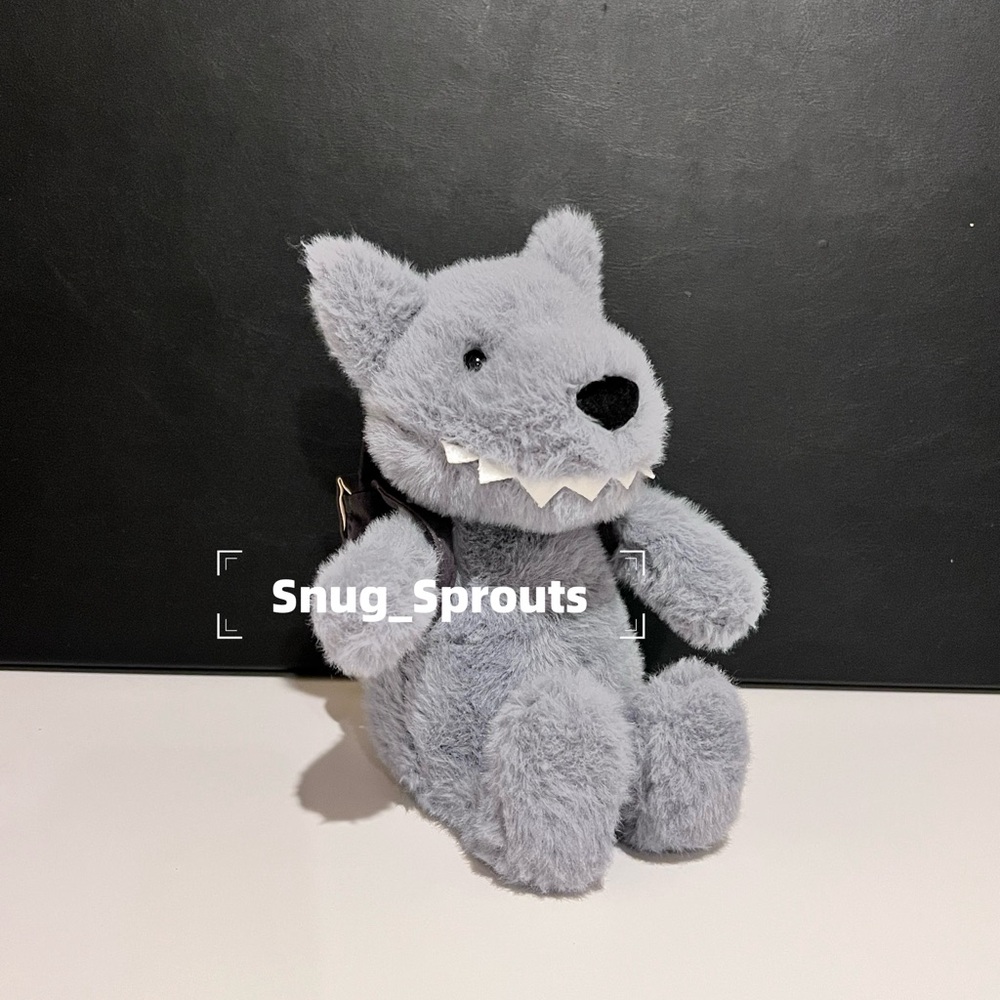 AUTHENTIC‼️Jellycat Backpack Wolf plush - VERY HTF - NWT Retired - FAST SHIPPING